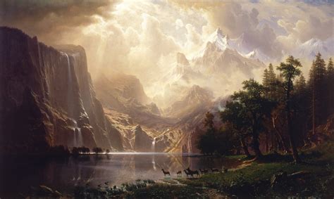 1920x1080 albert bierstadt nature landscape painting artwork trees ...