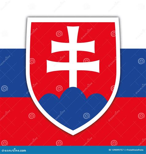 Slovakia Coat of Arms and National Flag Stock Vector - Illustration of ...