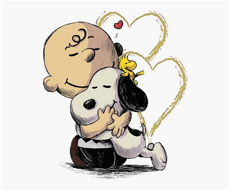 Snoopy Hugging Charlie Brown And Woodstock , Free Transparent Clipart - ClipartKey