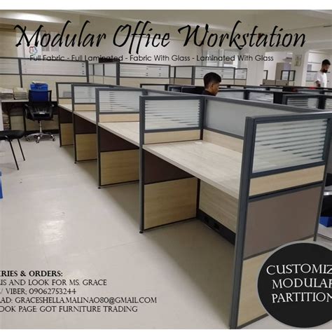 Modular Office Partition/ Workstation/ Cubicle- Laminated w/ glass at ...