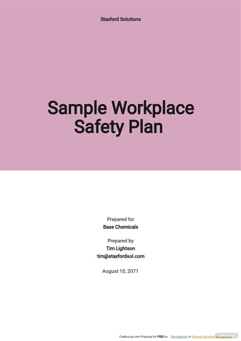 Workplace Safety Action Plan Template - Google Docs, Word, Apple Pages | Template.net