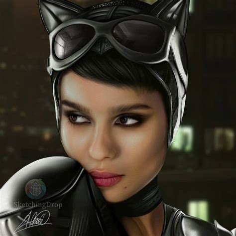 Zoe Kravitz as Catwoman Digital art Painting Portrait Batman upcoming movie Fan Art | Instagram ...