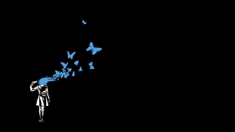 butterfly, minimalism, dark, gun, suicide, black background, artwork, Persona 3, Persona series ...