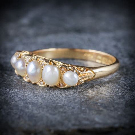 Antique Victorian Pearl Ring 18ct Gold Circa 1870 – Antique Jewellery Online