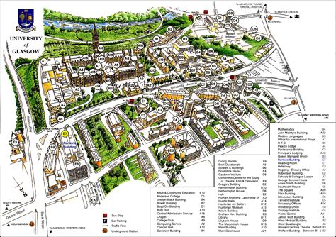 Large detailed map of University of Glasgow. University of Glasgow ...