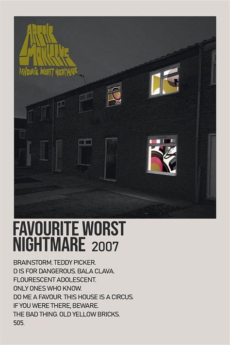 an advertisement for the movie favourtte worst nightmares, which is written in black and