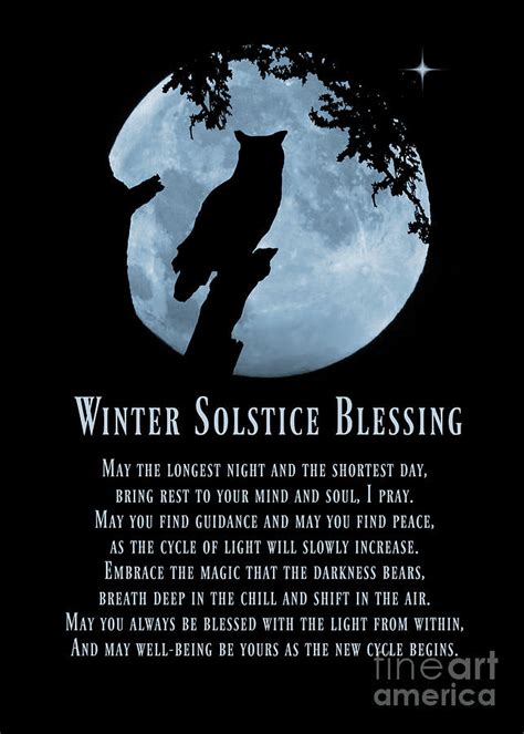 Winter Solstice Owl and Moon in Oak Tree Yule Blessing Photograph by Stephanie Laird - Fine Art ...