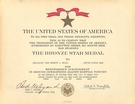 Army Good Conduct Medal Certificate Template - Great Professional Templates