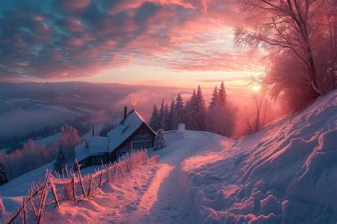 Premium AI Image | Fantastic winter landscape in the mountains of ukraine