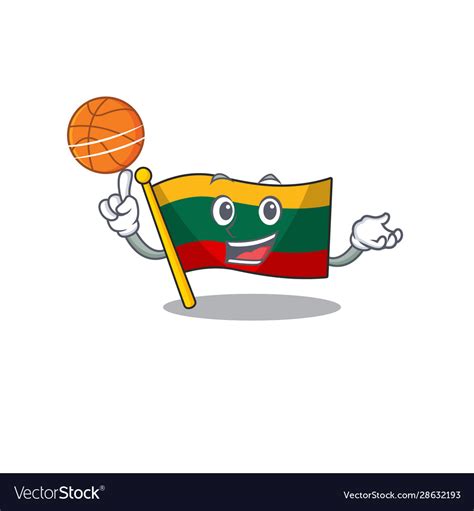 A mascot picture flag lithuania cartoon Royalty Free Vector