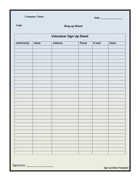 40 Sign Up Sheet / Sign In Sheet Templates (Word & Excel)