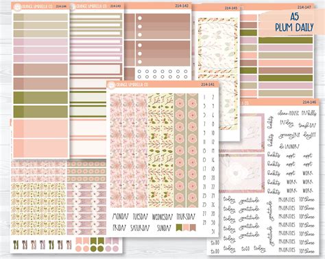 A5 Plum Daily Planner Kit Stickers | Rosy 214-141