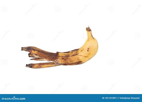 Rotten Banana Peel Isolated on White Background Stock Image - Image of process, peel: 181101891