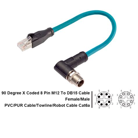 Male Female M12 X Coded Connector | 8 Pin Ethernet Cable | To RJ45 Adapter