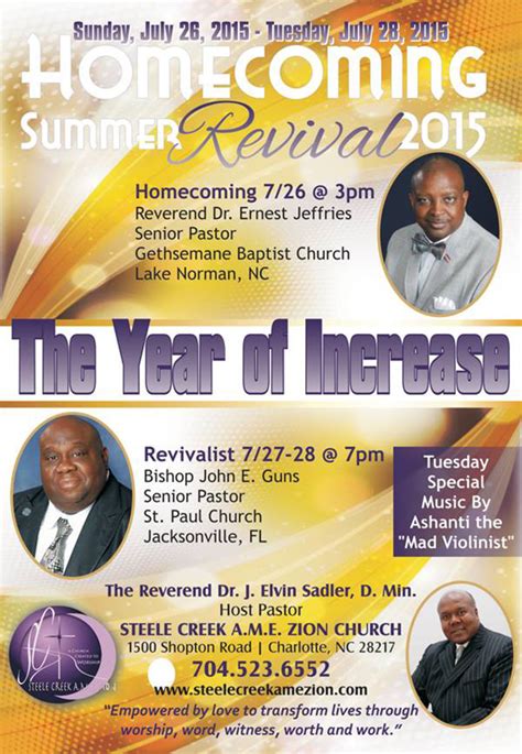 Homecoming Summer Revival 2015: The Year of Increase at Steele Creek A ...