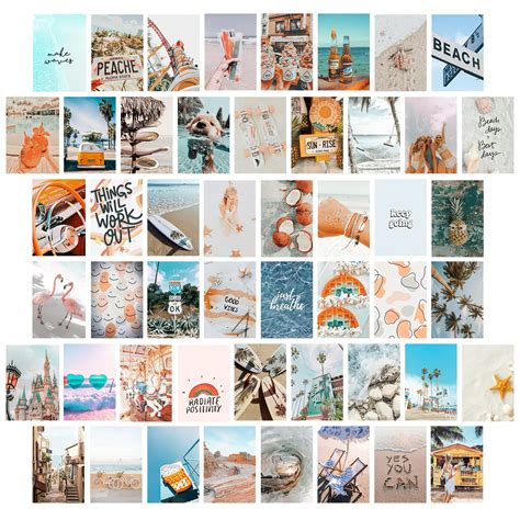 Buy KOSKIMER Beach Wall Collage Kit Aesthetic Pictures, 50 Set 4x6 Inch ...