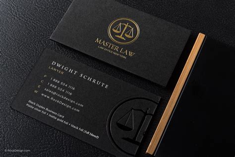 Classic modern black duplex attorney business card template - Master ...