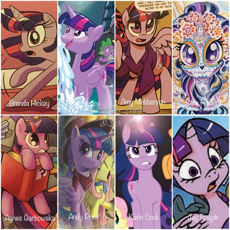 I made a collage of all the artists and their drawing styles of the My little pony IDW comics ...