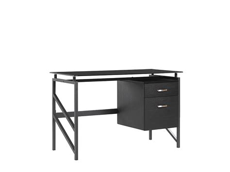 2 Drawer Home Office Desk 117 x 57 cm Black MORITON | Beliani.at