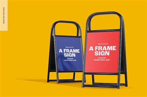 Premium PSD | A Frame Signs Mockup