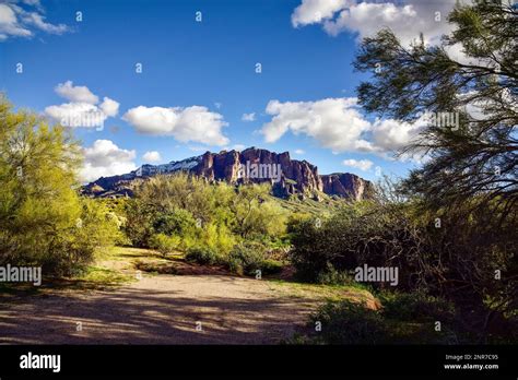 The Superstition Mountain Range landscape near Apache Junction, Arizona Stock Photo - Alamy