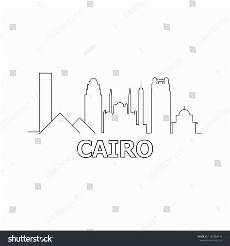 Cairo Skyline Landmarks Silhouette Black Vector Stock Vector (Royalty ...