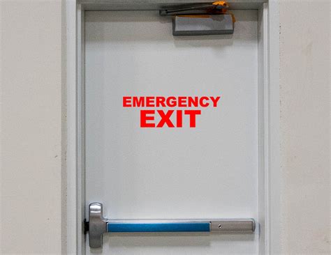 EMERGENCY EXIT Sign Decal Vinyl Sticker Door Window Wall | Etsy