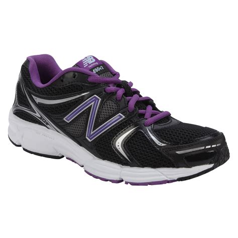 New Balance Women's 490V2 Black/Purple Running Athletic Shoe - Wide ...