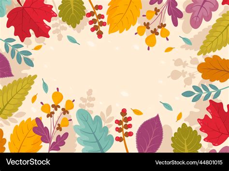 Cartoon autumn leaves background design Royalty Free Vector