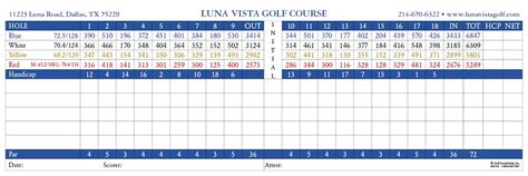 Course Details - Luna Vista Golf Course