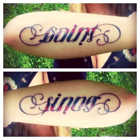 Saint, Sinner ambigram tattoo | Ambigram tattoo, Tattoos, Tattoo quotes