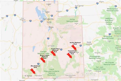 Utah Map Of National Parks - Living Room Design 2020