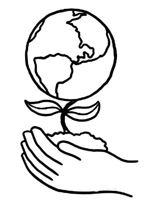 Planting a Healthier Earth on Earth Day Coloring Page | Earth day drawing, Earth day coloring ...