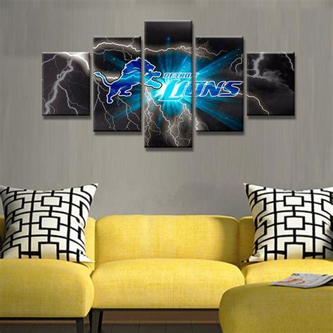 Detroit Lions Wall Art Cheap For Living Room Wall Decor – 4 Fan Shop