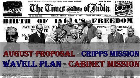 Modern History Series (31): August Proposal - Cripps Mission - Wavell Plan - Cabinet Mission ...