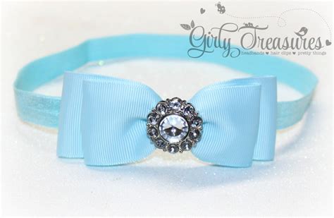 Cinderella Blue Bow Headband. Baby Headband. Newborn Headband. - Etsy