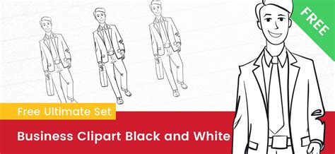 Business Clipart Black and White - Vector Characters