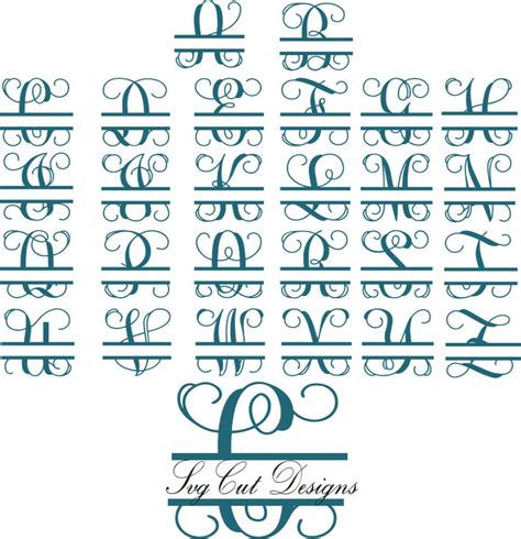 Split letter SVG, Split Monogram Letters, Split Alphabet svg files ...