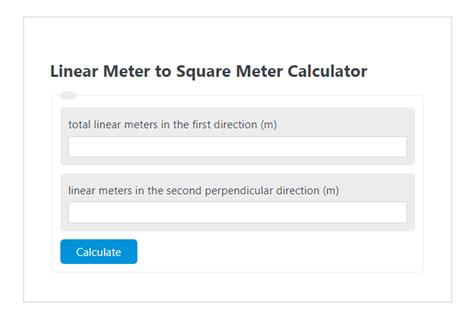 Linear Meter to Square Meter Calculator - Calculator Academy