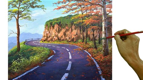 Acrylic Landscape Painting in Time-lapse / Empty Road / JMLisondra - YouTube