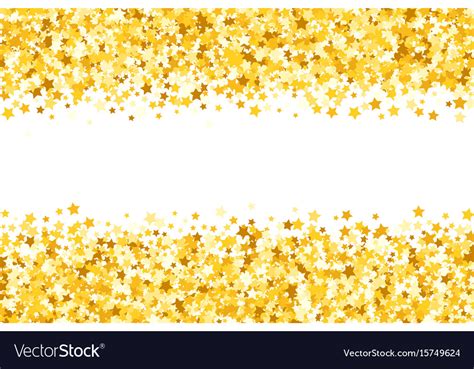 Border with shimmer stars gold sparkle golden Vector Image