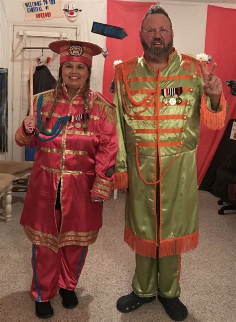 I made these Sgt Pepper Beatles costumes for Halloween this year ...