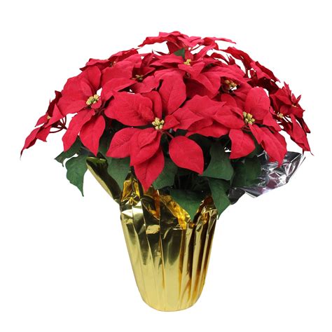 26" Potted Red Artificial Poinsettia Christmas Arrangement - Walmart.com