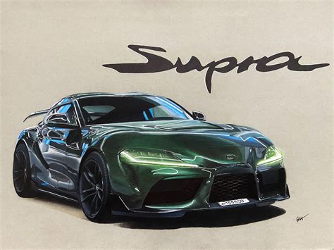 Toyota Supra MK5 Drawing using Colored Pencils and Markers [4032x3024 ...