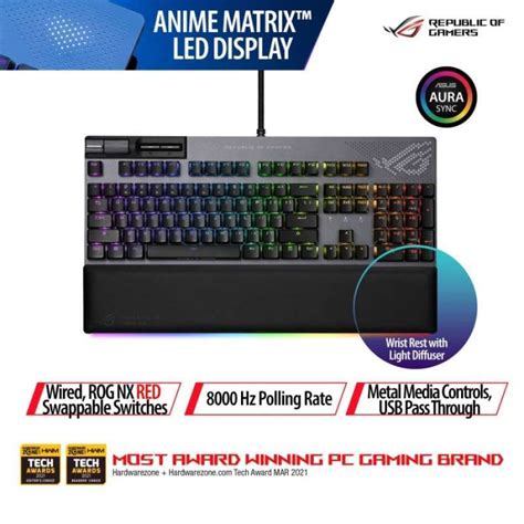 Jual asus rog strix flare ii animate | gaming keyboard | anime matrix ...