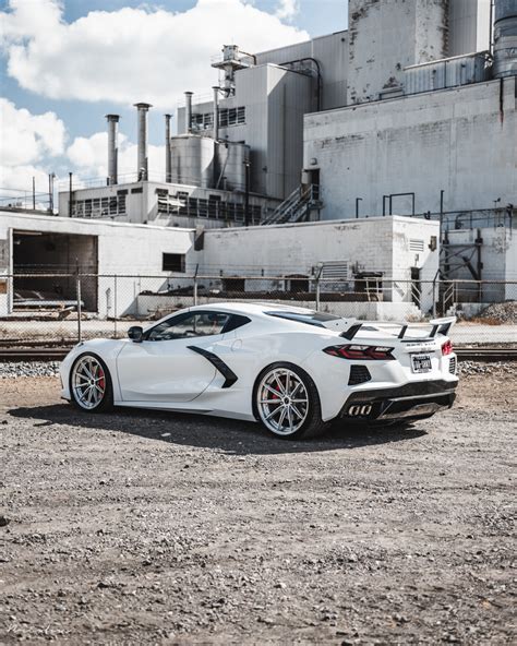 White Chevrolet Corvette C8 - Brixton Forged™