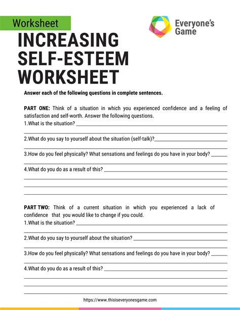 How To Build Up Self Esteem Worksheets 91F