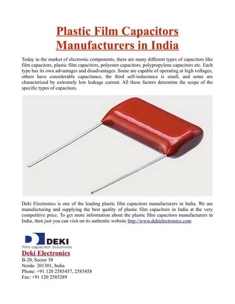 Types Of Plastic Capacitors