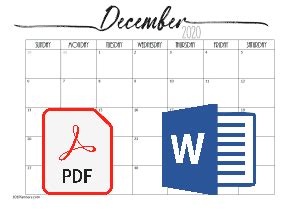 Free Blank Calendar Templates | Word, Excel, PDF for any month