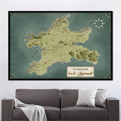 Lord of The Rings Middle Earth Numenor Map